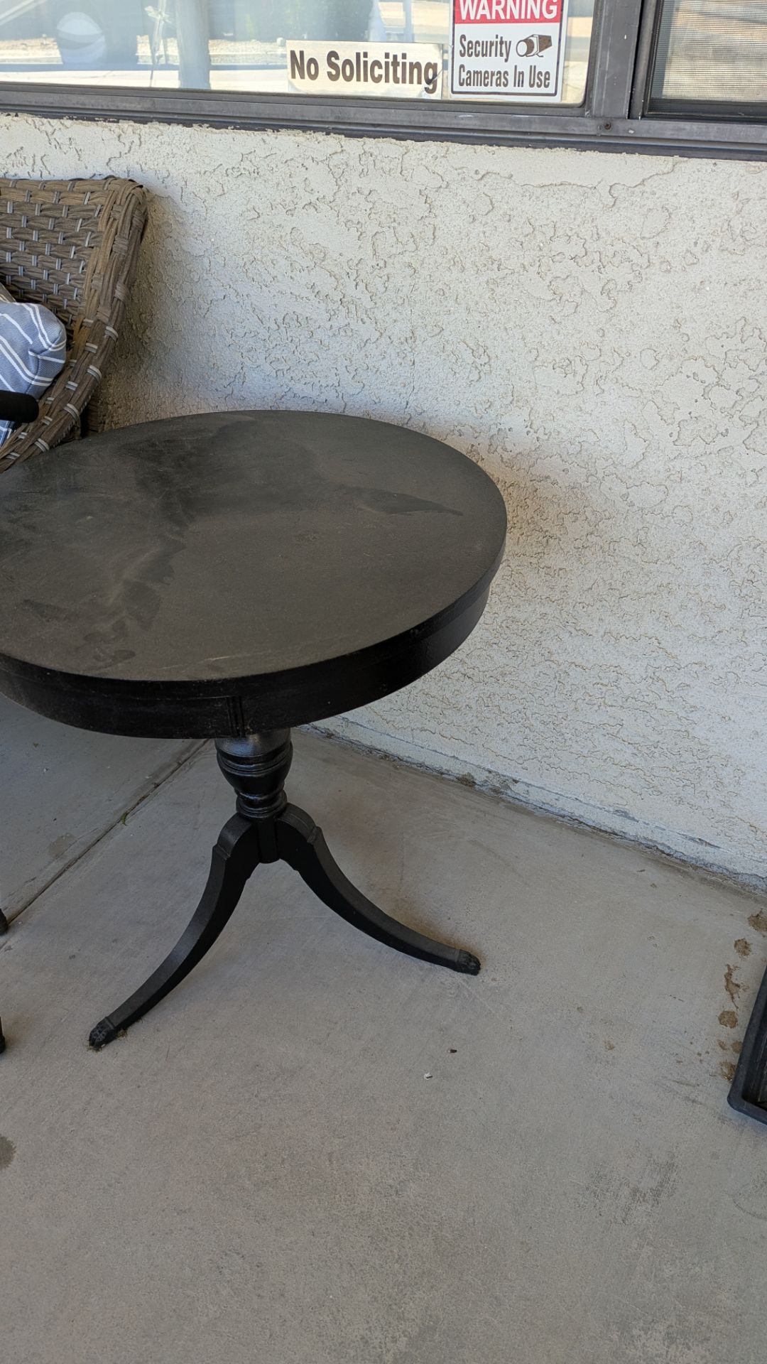 2 side tables black,2 mirrors small antique blue,and large white mirror