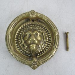 Virginia Metalcrafters 1985 Lion Head Solid Brass Vintage Door Knocker


