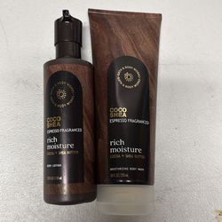 Coco shea espresso fraganced body lotiol & body wash