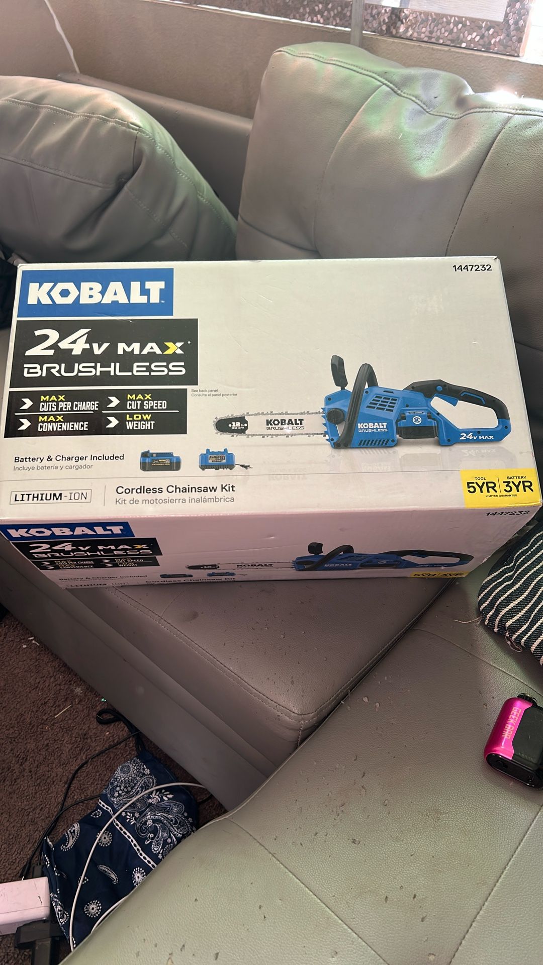 24v Brushless Kobalt chainsaw brand new in the box never opened