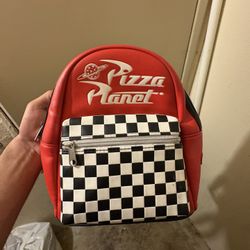 LOUNGEFLY NWT Toy Story Pizza Planet Checkered Mini Backpack