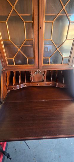 Antique Mahogany Secretary Desk with Hutch