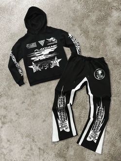Urbanstar Playgame Black Graphic Tracksuit Set