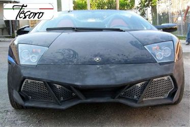 2001-2010 Lamborghini Murcielago Front Bumper Cover W/ Aluminium Grills LT-v1 Style Part 