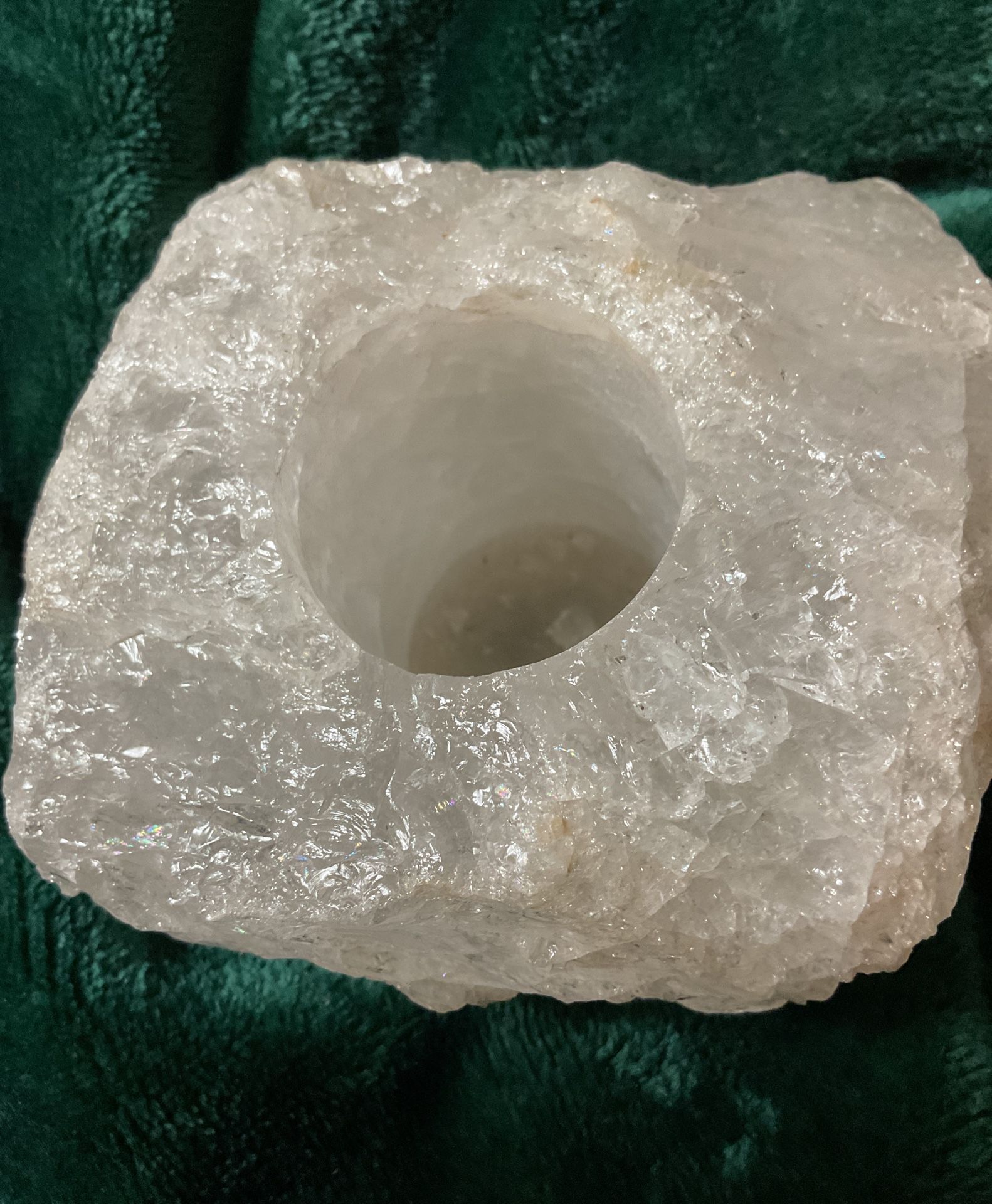 Quartz Crystal Votive Candle Holder