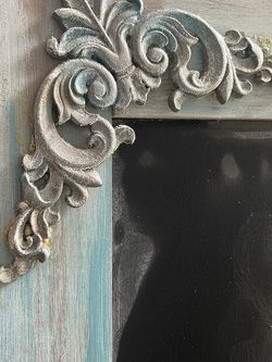Stunning Huge Distressed Grey / Teal Frame 60 x 43