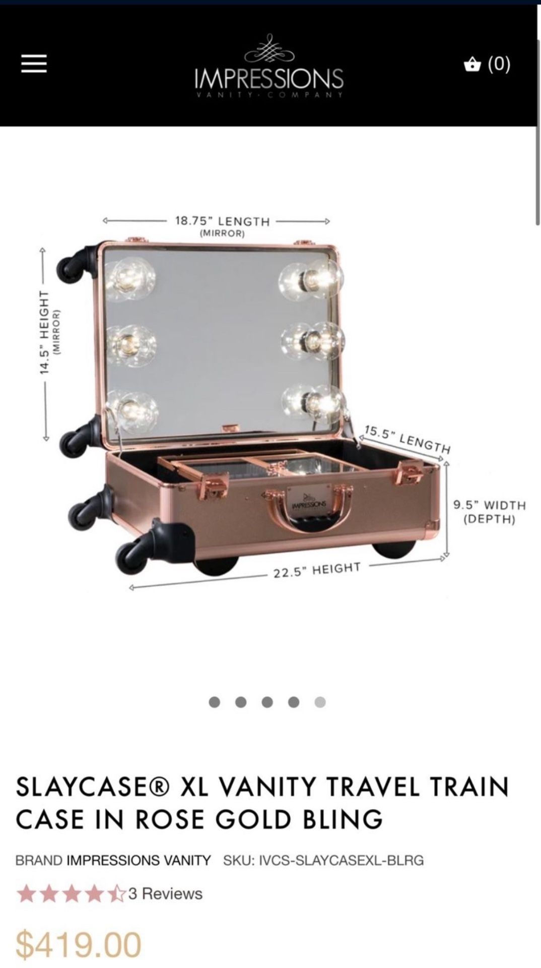 Impressions Travel Vanity Case