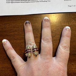 Authentic Open Ended Ring - Rubies, Diamond and Tourmaline 