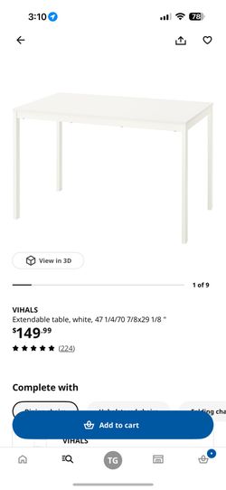 Extendable White Table from IKEA