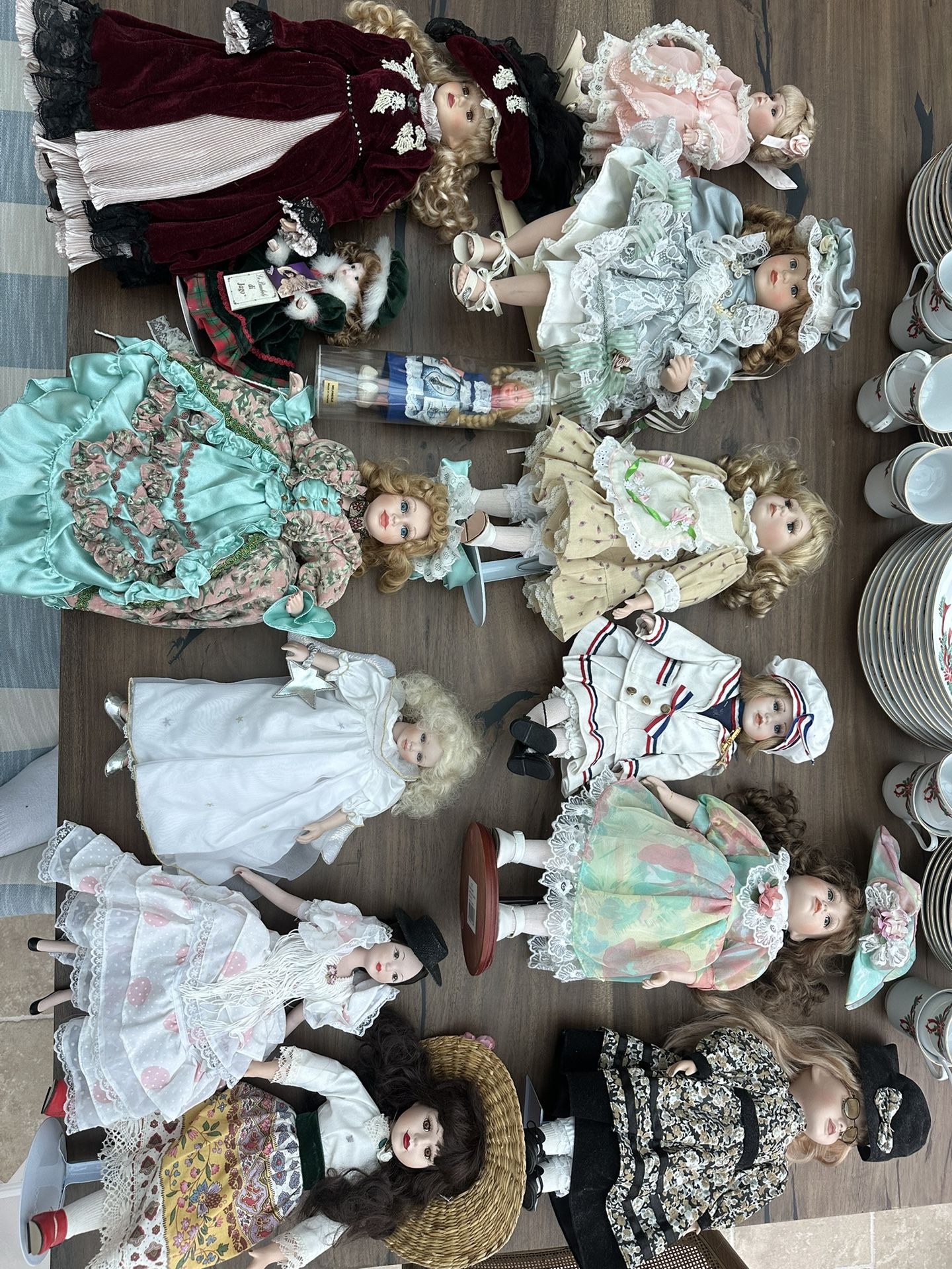 Porcelain Doll Collection (13 dolls, full set pictured)
