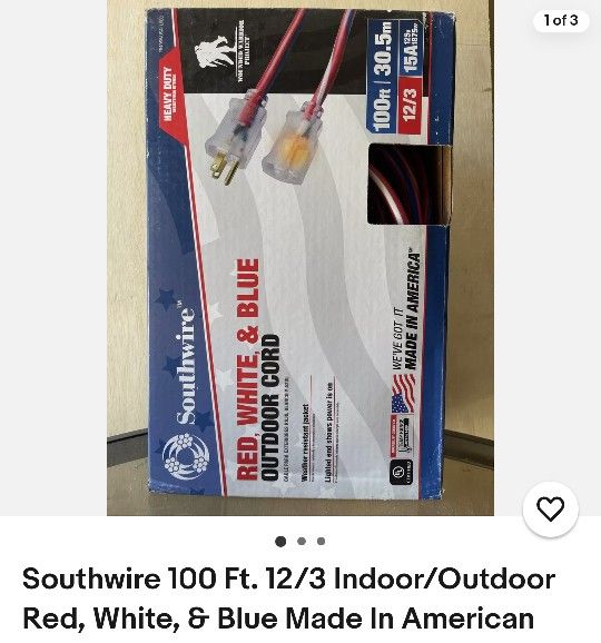 100 Ft Indoor/Outdoor Heavy Duty Extension Cord