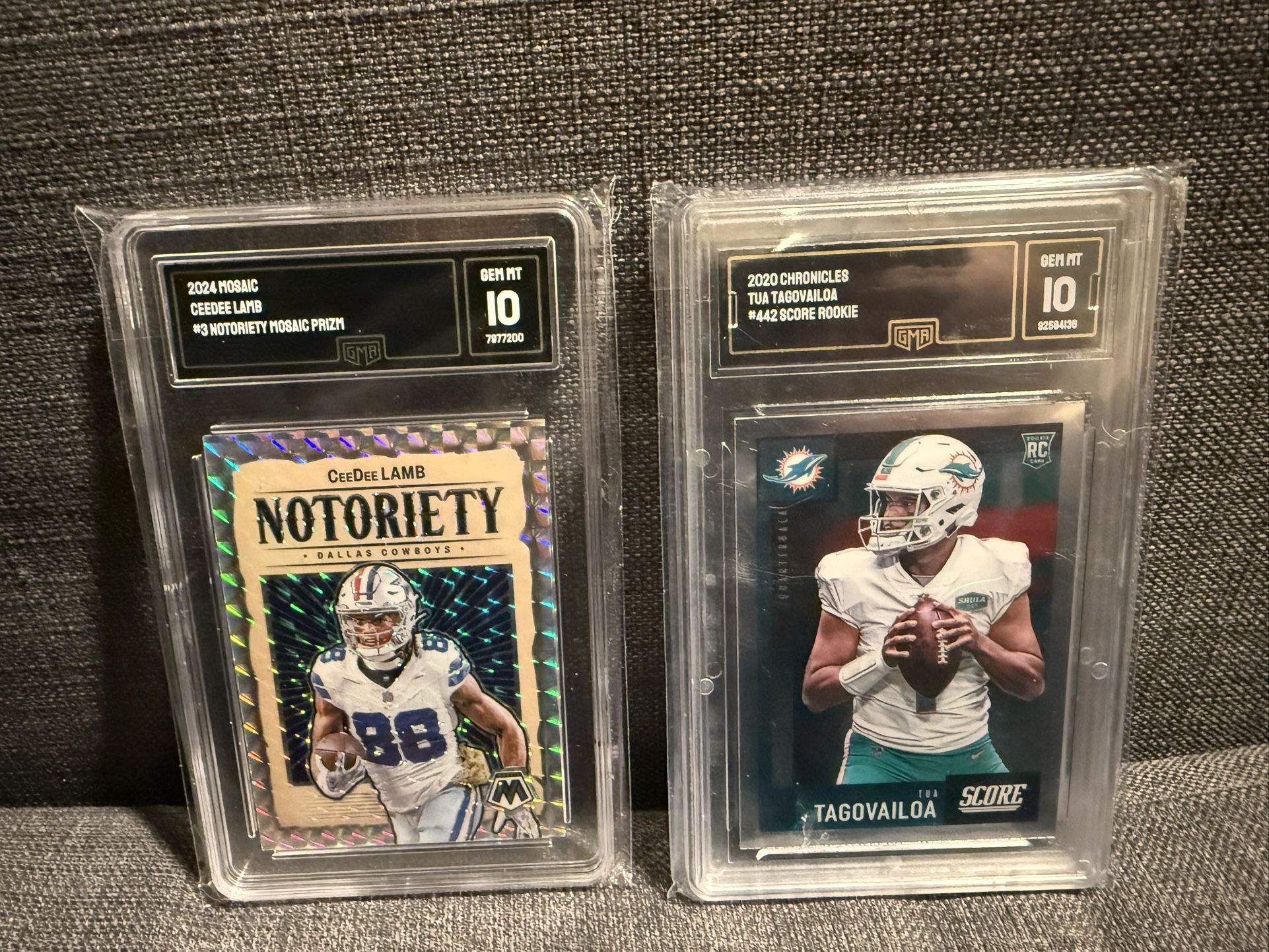 Graded Football Cards. Cee Dee Lamb And Tua Tagovailoa