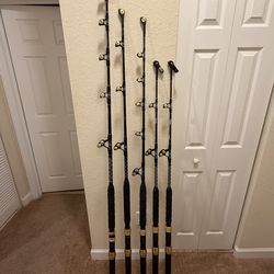 NEW Heavy Duty Trolling Fishing Rods with Roller Guides 130lb