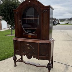 Antique Solid Wood Hutch. Gorgeous detail. Beautiful Wood