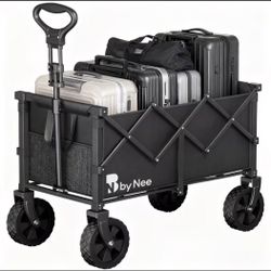 Foldable Outdoor Trolley with a High Load Capacity, Ideal for Camping, Picnics, And Shopping Trips. It Features All-Terrain Wheels And Is Perfect for 
