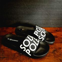 Southpole Slide Sandals Size 8 Mens/9 Womens Unisex Black Comfortable Casual