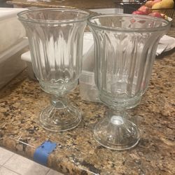 Large Glass Candle Holders