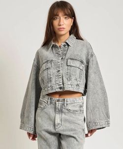Armani Exchange Cropped Denim Jacket