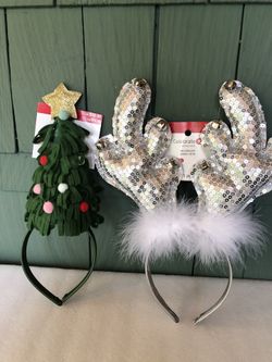 2 NEW Christmas Headbands Hair Bands in