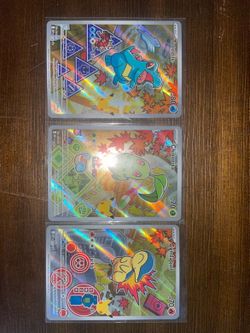 Chikorita 046, Cyndaquil 047, Totodile 048