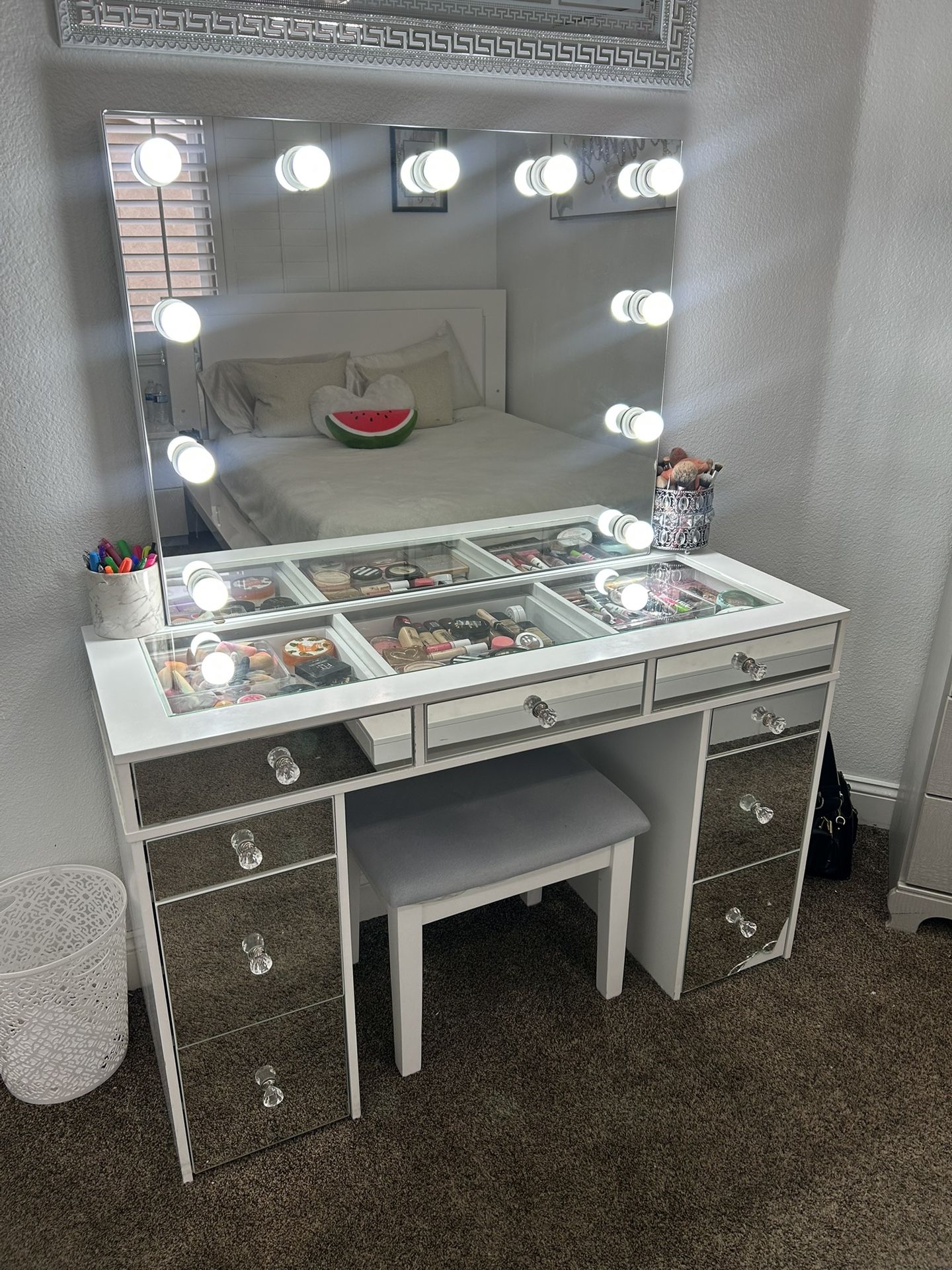 Glass Makeup Vanity