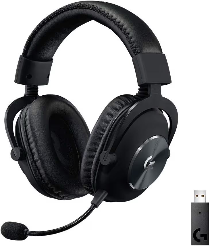 Logitech G PRO X Wireless LIGHTSPEED Gaming Headset with Blue VO!CE Mic Filter Tech, 50 mm PRO-G Drivers, and DTS Headphone:X 2.0 Surround Sound, 20+