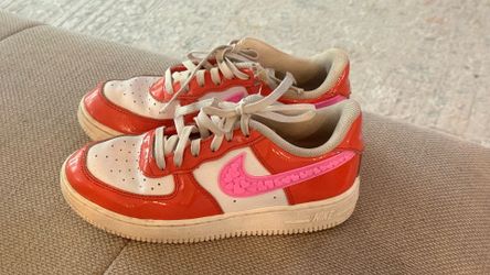 Nike Air Force 1 LV8 GS Heart Swoosh Orange Pink Sneakers Youth US 3