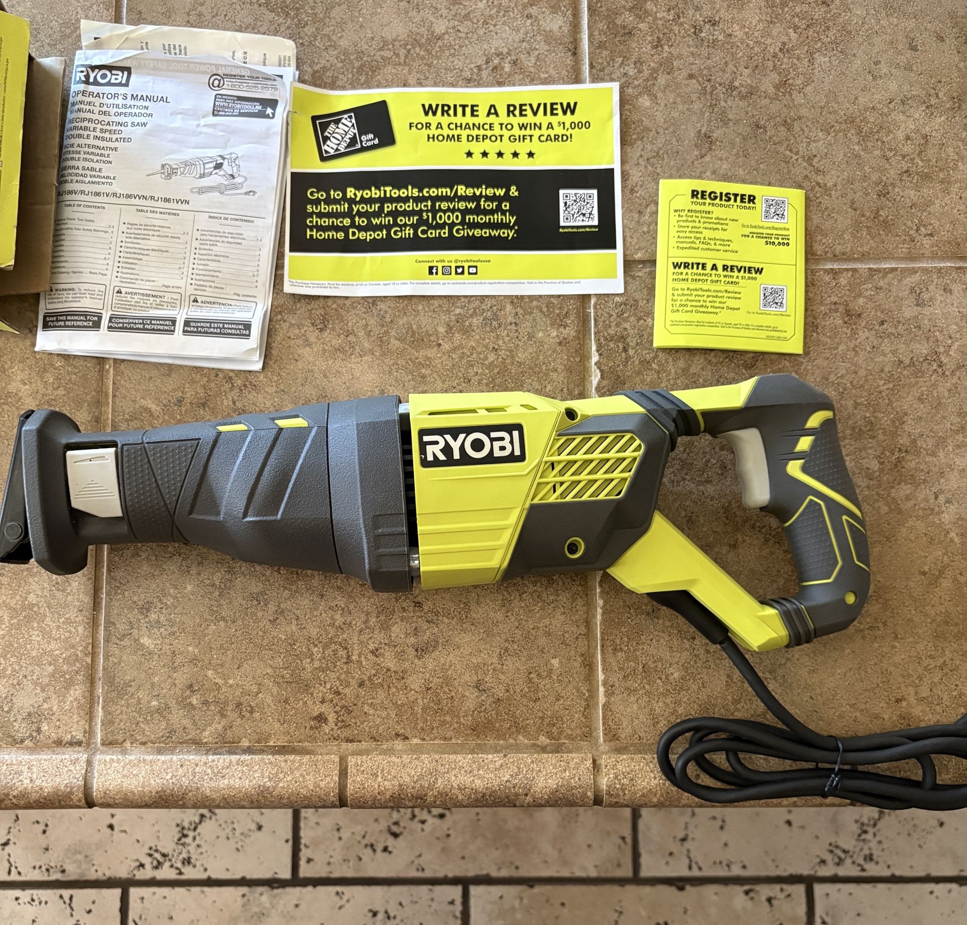 NEW RYOBI Reciprocating Saw