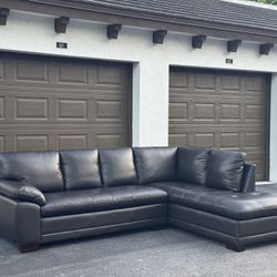 Sofa/Couch Sectional - Leather - Brown - Delivery Available 🚛