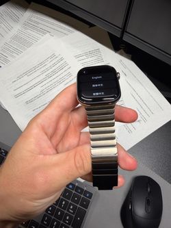 Lightly Used Apple Watch 10 GPS + Cellular 46mm Titanium Case Original Apple Titanium Link Bracelet + Free Original Rubber Sports Band