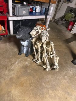 Halloween Skeleton Dog and Wolf