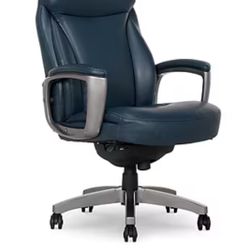 La-Z-Boy Meyer Ergonomic Bonded Leather Swivel Executive Chair, Navy (60082-NVY)