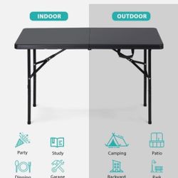 Black 4ft Foldable Table