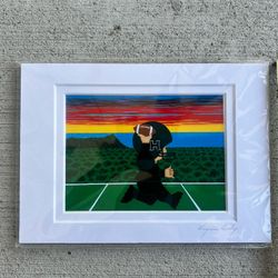 Signed Art Print by Virginia Bishop – Football Player – New, Hand Signed