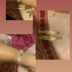 BOTH GOLD PLATED  BRACELET $10 FOR BOTH-NEED THEM GONE !!