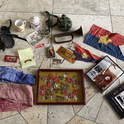 Nice vintage collection lot of Vietnam war memorabilia flags medals North Vietnamese military collectibles 