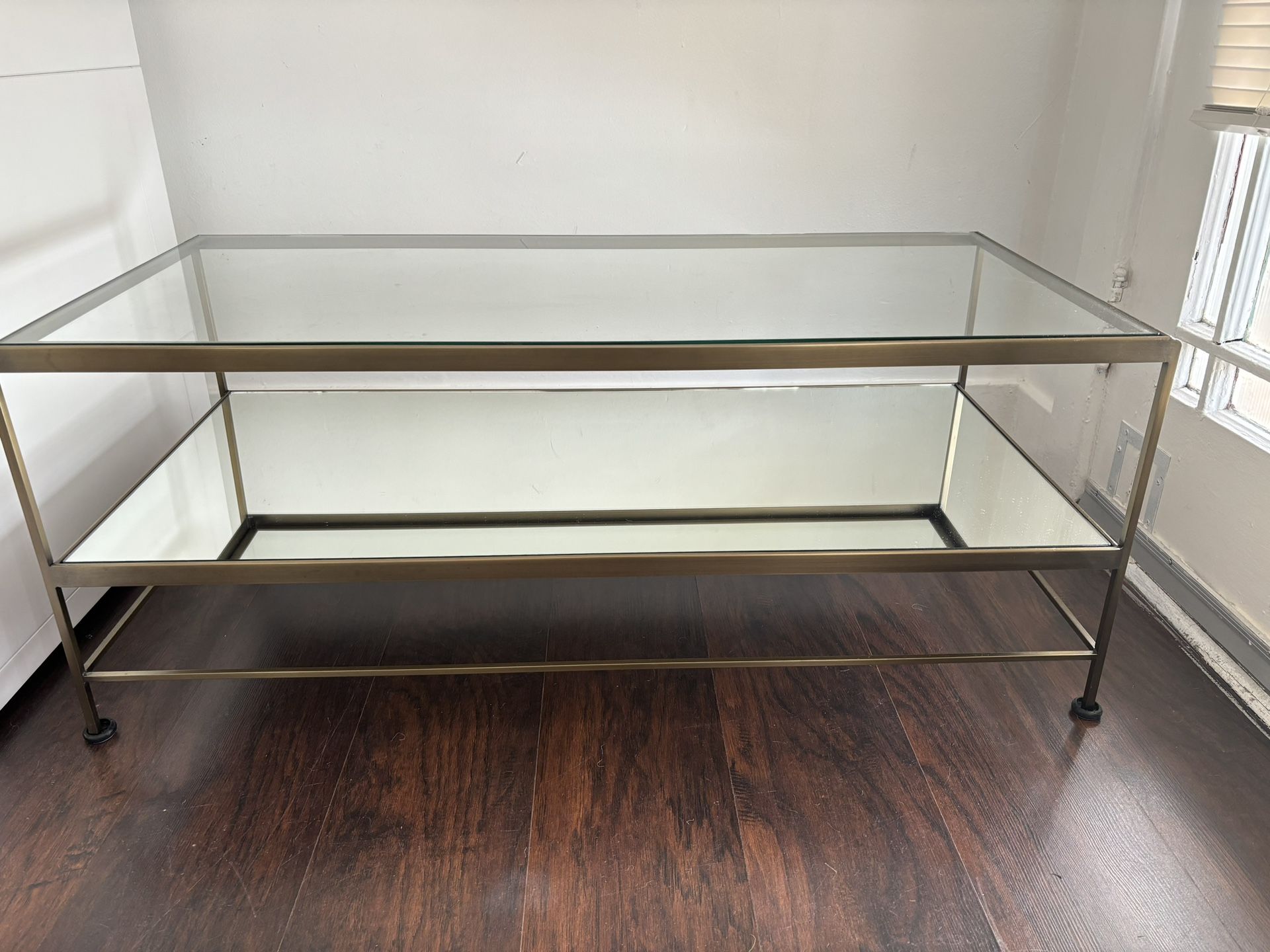 Pottery Barn - Leona 44" Glass Coffee Table