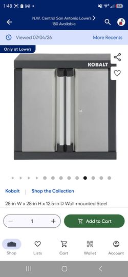 NIB Kobalt wall mounting tool cabinet