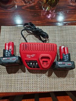 Milwaukee battery set and charger