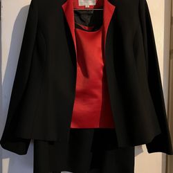 Tahari Black/Red 3-piece Suit 