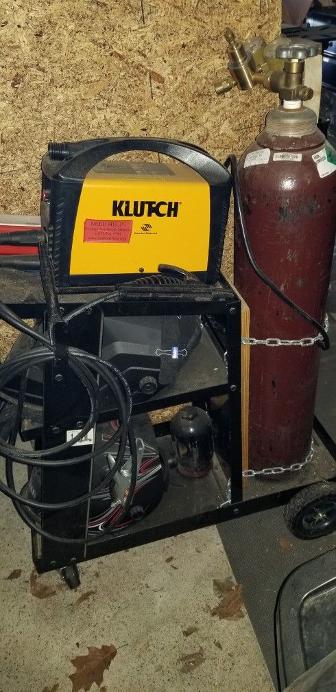 Klutch ST80i Stick/TIG Welder With Tank & Metal Cart