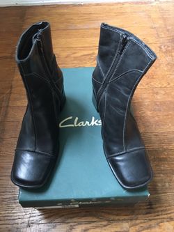 Clarks Leather booties black