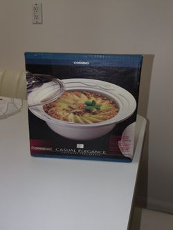 Corning NEW Casual Elegance Round Dish & 2 Covers!