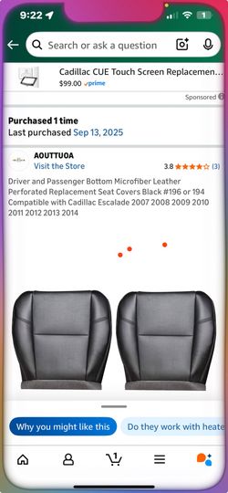Brand new black leather seat covers just the bottom piece for Chevrolet Cadillac, Escalade, etc.