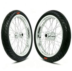 Chrome Supermoto Wheel Set
