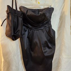 Black Dress With Bag Size 7