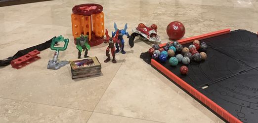 Bakugan Toys, Battle Field, Figures, Holder, And Cards