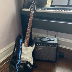 Fender Electric Guitar with Fender amp