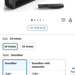 Sound Bars for TV, 24 Inches with HDMI(ARC), AUX and Bluetooth Inputs