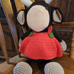 Large Valentine's Day Cow Baby Handmade Crochet 